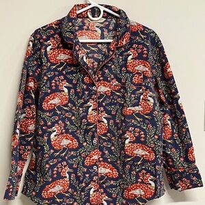 DISCONTINUED PATTERN: Printfresh L/S "Queen Lotus", Navy, M - TOP ONLY